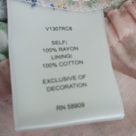 Chelsea & Violet pink/green tropical ruffle sleeve crop top/blouse size XL - Picture 9 of 9